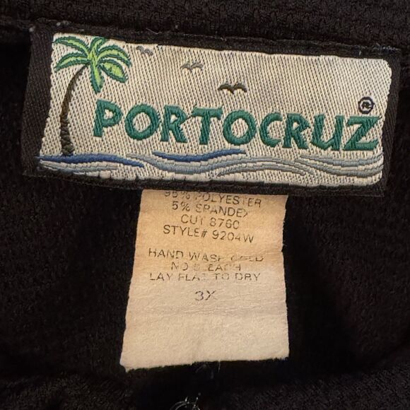 Portocruz Black Plus Size Swim Cover Up Dress 3X Flattering & Comfy Beach Ready - Picture 7 of 8